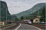 Ein FS ETR 610 als EC 153 von Luzern nach Milano bei der Durchfahrt in Faido.
21. Juli 2016