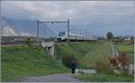 Der FS Trenitalia ETR 610 008 in der neuen iC Farbgebung ist als EC 41 auf dem Weg von Gen�ve nach Venezia und konnte kurz vor Aigle fotografiert werden.