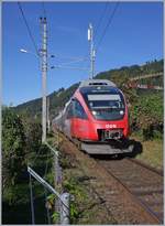 Der ÖBB ET 4024 019-4 nach Bludenz kurz vor Bregenz.