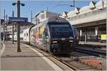 Die SBB Re 460 058  Nendaz  verlässt den Bahnhof von Lausanne mit ihrem IR90 nach Brig. 

7. März 2024
