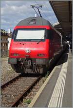 Die SBB Re 460 059 (91 85 4 460 059-9 CH-SBB) schob den IR 95 von Brig nach Lausanne, wo der Zug endet. 

22. August 2026