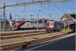 re-6-6/861117/waehrend-der-sbb-rabe-502-twidexx Während der SBB RABe 502 'Twidexx' auf dem Weg von St. Gallen nach Genève-Aéroport kurz in Lausanne hält, verlässt die SBB Re 620 068-7 mit ihrem Güterzug in Richtung Wallis. 

22. Aug. 2024