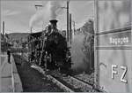 Die BFD HG 3/4 N° 3 der Blonay-Chamby Bahn dampft in Blonay auf ein Abstellgleis, damit der Zug an den Bahnsteig rollen kann. 

20. Okt. 2024