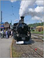 Die BFD HG 3/4 N° 3 der Blonay Chamby Bahn steht mit ihrem Dampfzug nach Chaulin in Blonay zur Abfahrt bereit. 

11. Mai 2025