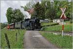 Saisoneröffnung bei der Blonay Chamby Bahn - Auf den feuchten und dadurch glatten Schienn hat die BFD HG 3/4 N° 3 der Blonay Chamby Bahn ziemlich Mühe, ihren schweren Zug bei Chaulin auf der Steigung nach Chamby in Fahrt zu halten, nützt doch schönen Lok ihr Zahnradantrieb in diesem Fall wenig, da die Strecke keine Zahnstange aufweist. 
Aber durch die geschickte Bedingung des Dampflokführes kam der Zug wohlbehlalen in Chamby an. 

3. Mai 2025