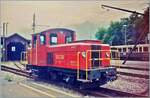 Der BOB Tm 2/2 N� 1  Chrigel  in Interlaken Ost. 

(Gescanntes Foto/Negativ) Sommer 1987