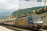 Am 25 Mai 2004 ist BLS 465 008 in Spiez eingetroffen mit ein KLV aus Italien.