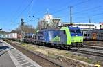 BLSC 485 017 durchfuhr mit einen containerzug kln west,03.03.25