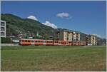 Ein FLP Be 4/12  Mandarindli  auf der Fahrt von Lugano nach Ponte Tresa bei Agno. 

23. Juni 2021