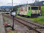 In Blonay ist die MOB GDe 4/4 6005 (ex GFM/TPF) abgestetllt, sie wird wohl für die Bauarbeiten in der nächsten Woche benötigt. Im Hintergrund wartet in CEV MVR ABeh 2/6 aufdie Abfahrt nach Vevey.

10. Juli 2024 