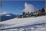 Ein MOB ABe 4/4 Serie 9000 Alpina ist bei Les Avants in einer winterlichen Landschaft unterwegs. 

3. Jan. 2025  