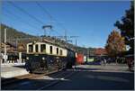 125 Jahre MOB - daf�r steht der FZe 6/6 2002 mit seinem MOB Zug, mit dem roten CEV Wagen, der symbolisch die 'Tochtergesellschaften' vertritt. In Zusammenarbeit mit der Blonay Chamby bot die MOB ein attraktives Jubil�umsprogramm an, von welchem ich h ...
