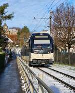 mvr-montreux-vevey-riviera-ex-cev/868426/so-richtig-winter-ist-es-noch So richtig Winter ist es noch nicht: Der CEV MVR ABeh 2/6 7508 erreicht Blonay. 

23. Nov. 2024