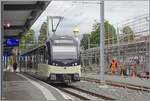 Der CEV MVR ABeh 2/6 7504 steht in Vevey zur baldigen Abfahrt bereit.
