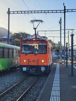 Die TPC HGem 2/2 942 wartet in Aigle auf die Abfahrt . Die Fahrt wird die kleine Lok auf die Strecke der A-L führen.
30. Okt. 2024