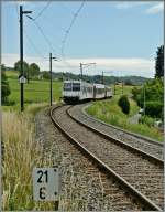 Ein TPF Regionalzug bei Murten.25. Juni 2013