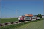 tpf-transport-publics-fribourgoise/709796/ein-tpf-regionalzug-von-romont-nach Ein TPF Regionalzug von Romont nach Bulle kurz vor Aulruz.

19. Mai 2020