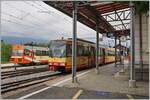 Zwei  Karlsruher Trams  der BR 450 haben bei der OC eine neue Heimat gefunden, im Bild der 94 80 450 003-9 in Orbe als Regionalzug nach Chavornay.