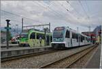 Der neue TPC ABe 4/8 473  Glacier 3000  und der TPC Beh 2/6 545 stehen in Aigle und warten auf ihre Abfahrt. Im Hintergrund ist zudem die Front eines SBB RABe 511 zu sehen. 

3. Aug. 2024