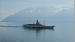 Das Dampfschiff  Montreux  ist auf dem östlichen Genfersee unterwegs. 

20. März 2012