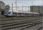 Der Léman Express RABe 522 219 wartet in Lausanne in der Abstellgruppe Jurigoz auf einen neuen Einsatz.