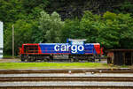 Die SBB Cargo Am 843 078-7 (Am 98 85 5 843 078-7 CH-SBBC, eine für die Schweizerischen Bundesbahnen (SBB) modifizierte Vossloh MaK G 1700 BB, steht am 02 August 2025 in Airolo.