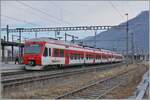 Die TMR RABe 525 039 und 252 040 erreichen als R81 26117 von Le Châble ihr Ziel Martigny. Nach einer kurzen Wendezeit von vier Minuten werden die beiden NINA-Triebzüge wieder nach Le Châble zurückfahren. 

24. Jan. 2026