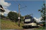 Am Fahrleitungsmast N° 23 vorbei fährt der ABeh 2/6 N° 7505 Richtung Blonay.