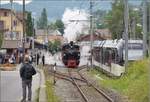 Viel Betrieb in Blonay mit SWEG 105 alias G 2x2/2 105.