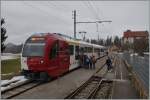 Ein TPF ABe 2/4 101 + B + Be 2/4 102 in Semsales.