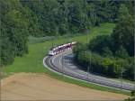 Triebwagen der Frauenfeld-Wil-Bahn ABe 4/8 zwischen Murkart und L�dem.