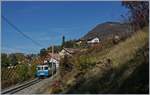 Die MOB ABDe 8/8 werden weiterhin, wenn auch unregelmässig in HVZ Umläufen Montreux - Chernex - Montreux eingesetzt: Hier Bilder des ABDe 8/8 4001 SUISSE bei Planchamp vom 25.