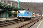 371 001 von Ceske Drahy auf Rangierfahrt im Bahnhof Decin hl.n.