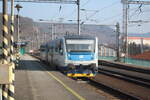 BR 814/861295/814-051-von-ceske-drahy-auf 814 051 von Ceske Drahy auf Rangierfahrt im Bahnhof Decin hl.n. am 13.3.24